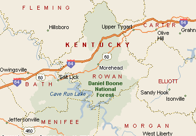 Cave Run Lake Area Map